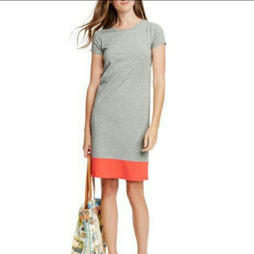 Boden T-shirt dress coral color block size 6L/10 L